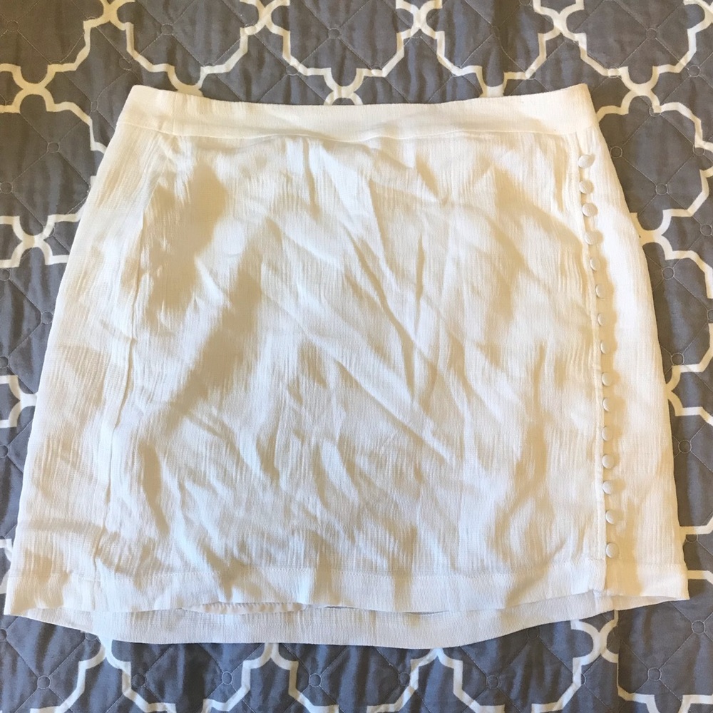 Linen Button Skirt